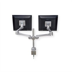 ROLINE Dual LCD Monitor Arm, Desk Clamp, 4 Joints