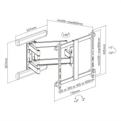 ROLINE PREMIUM Solid Wall Mount TV Holder, up to 203 cm (37" - 80"), black