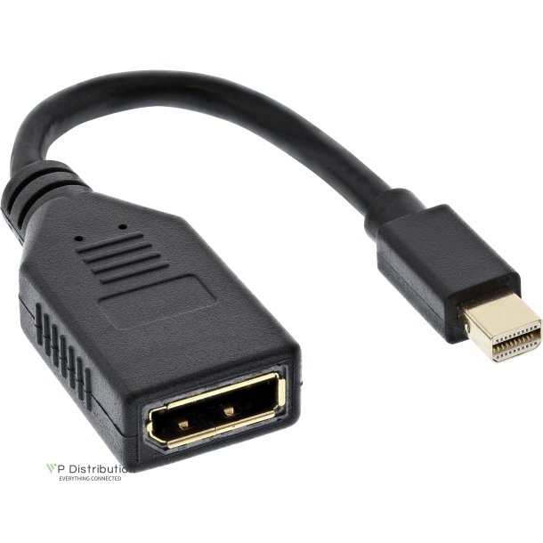 InLine&reg; Adapter cable Mini DP male to DisplayPort female, 4K2K, black, 0.15m