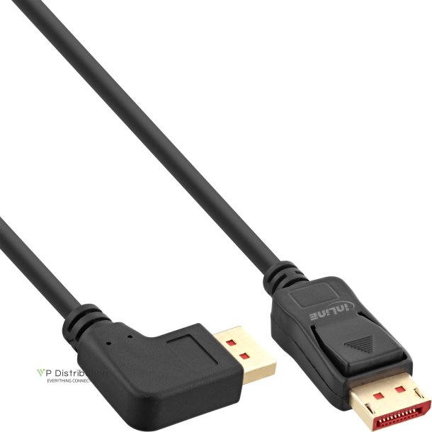 InLine&reg; DisplayPort 1.4 cable, 8K4K, left angled, black/gold, 2m