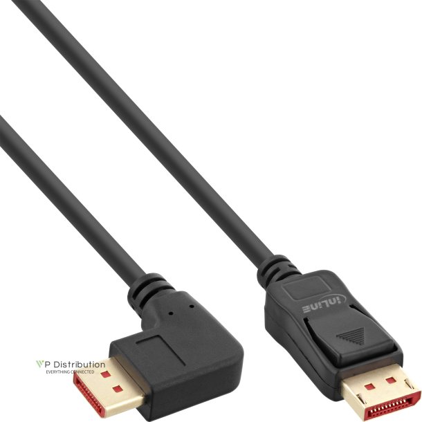 InLine&reg; DisplayPort 1.4 cable, 8K4K, right angled, black/gold, 2m