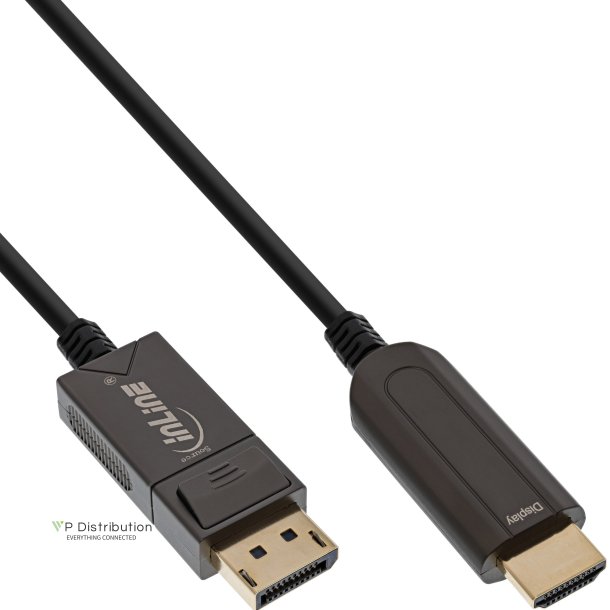 InLine&reg; DisplayPort to HDMI AOC converter cable, 4K/60Hz, black, 10m