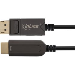 InLine&reg; DisplayPort to HDMI AOC converter cable, 4K/60Hz, black, 25m