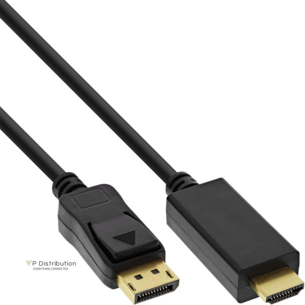 InLine DisplayPort to HDMI converter cable, 4K/60Hz, black, 0.5m