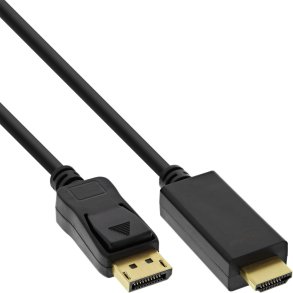 InLine DisplayPort to HDMI converter cable, 4K/60Hz, black, 2m