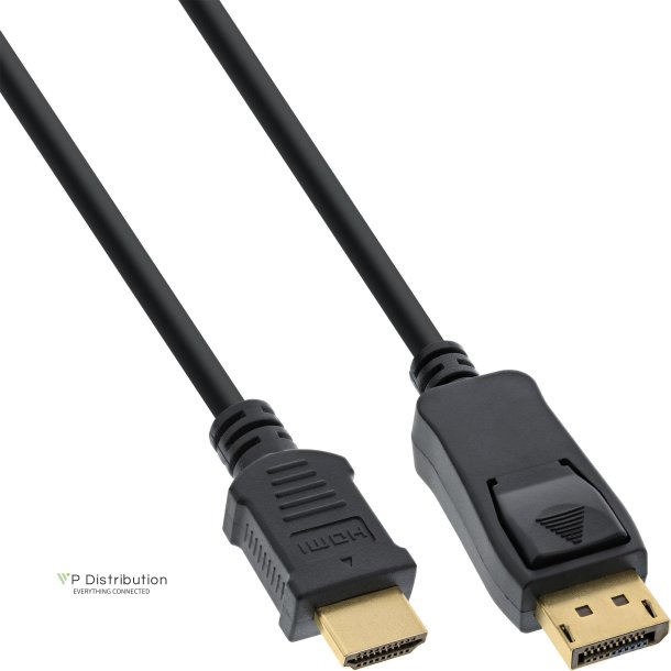 InLine&reg; DisplayPort to HDMI converter cable, black, 0.5m