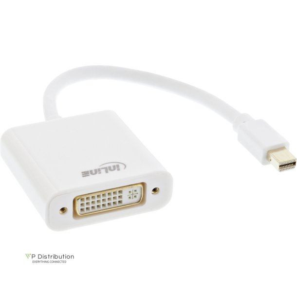 InLine&reg; Mini DisplayPort male to DVI-D 24+1 Adapter female white