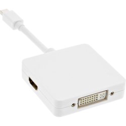 InLine&reg; Mini DisplayPort to HDMI / DVI / DisplayPort Adapter Cable white