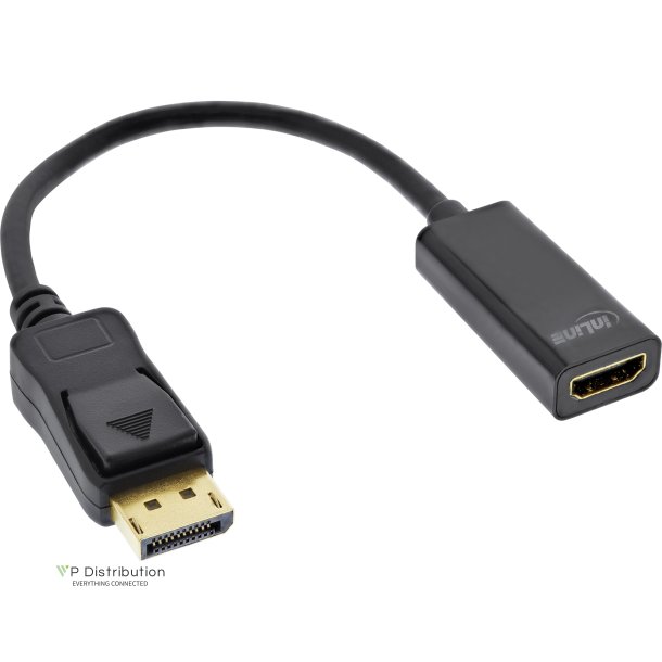 InLine&reg; DisplayPort to HDMI Adaptor with Audio, DisplayPort male to HDMI female, 4K/60Hz, black 0.15m