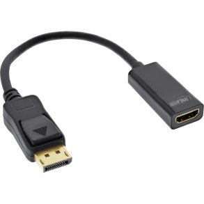 InLine® DisplayPort to HDMI Adaptor with Audio, DisplayPort male to HDMI female, 4K/30Hz, black 0.15m