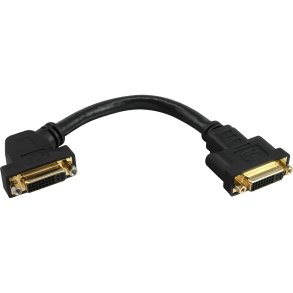 InLine® DVI-I Adapter Cable 24+5 DVI female to female with flange 0.2m