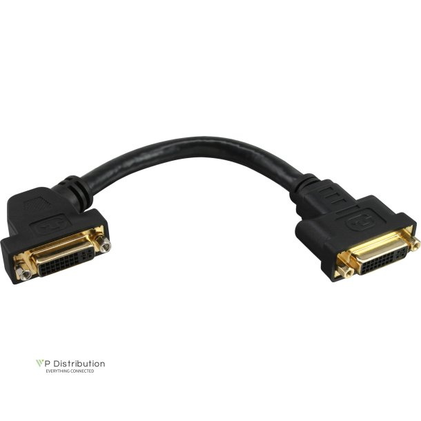 InLine&reg; DVI-I Adapter Cable 24+5 DVI female to female with flange 0.2m