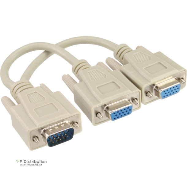 InLine&reg; VGA Y-Cable HD15 male to 2x HD15 female