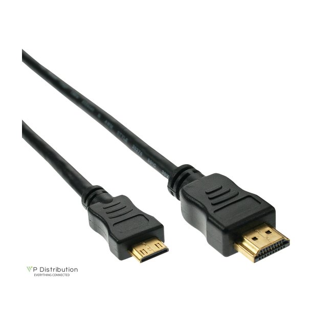 InLine&reg; HDMI mini Cable High Speed Type A male to C male gold plated 0.5m