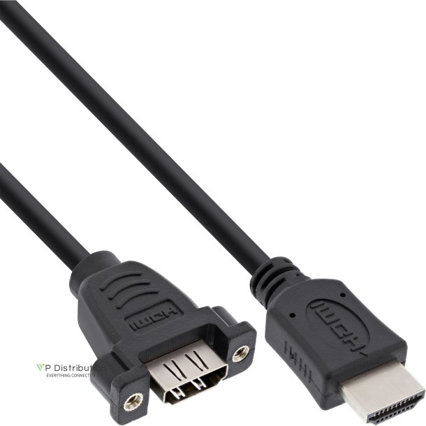 InLine&reg; HDMI 4K2K Adapter Type A male to A female with flange 0.6m