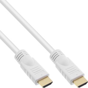 InLine® High Speed HDMI Cable with Ethernet male to male gold plated white 7,5m