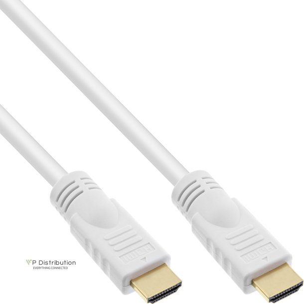 InLine&reg; High Speed HDMI Cable with Ethernet male to male gold plated white 7,5m