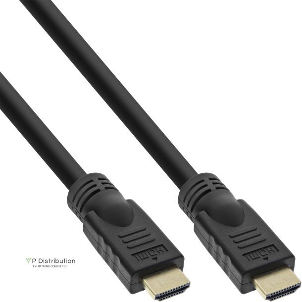 InLine&reg; HiD High Speed HDMI Cable with Ethernet, 4K2K, M/M, black, golden contacts, 10m