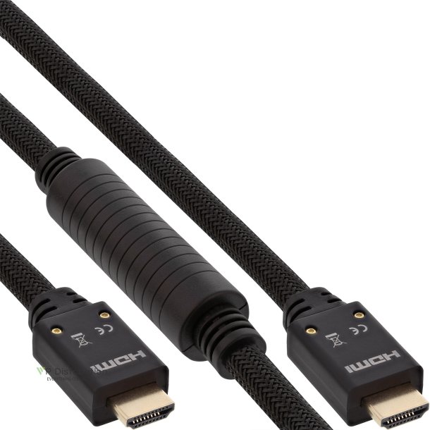 InLine&reg; Active High Speed HDMI Cable with Ethernet, 4K2K, M/M, black, golden contacts, 25m