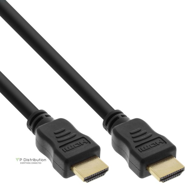 InLine&reg; High Speed HDMI Cable with Ethernet male to male gold plated black 0.3m