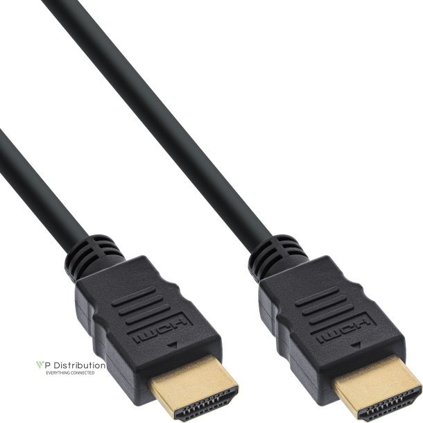 InLine&reg; HDMI cable, HDMI High Speed with Ethernet, male / male, black, 2m