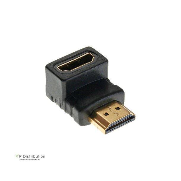 InLine HDMI Adapter male to female downside angled gold plated, 4K2K