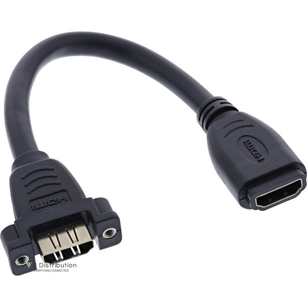 InLine HDMI Adapter Cable Type A female to A female with flange gold plated 4K2K 0.2m