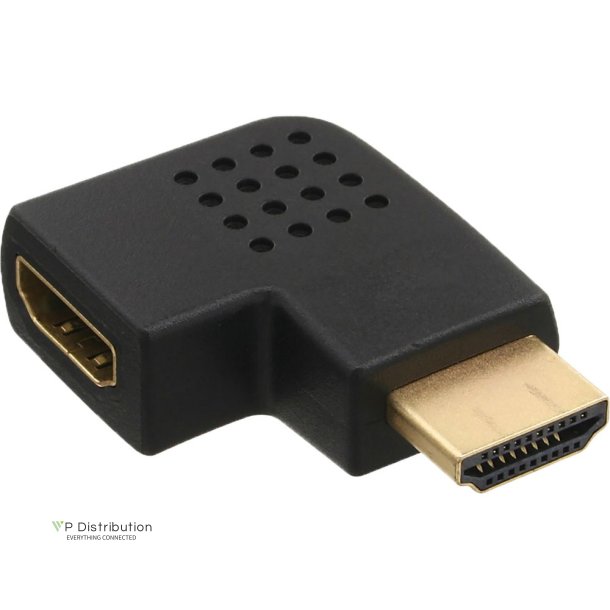 InLine HDMI Adapter male to female side angled left gold plated