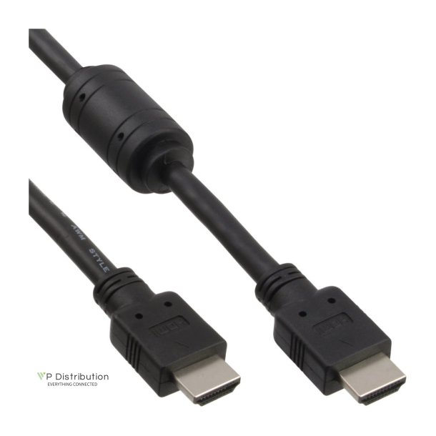 InLine HDMI Cable High Speed male + ferrite choke black 3m