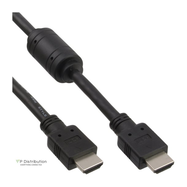 InLine&reg; HDMI Cable High Speed male + ferrite black 1m