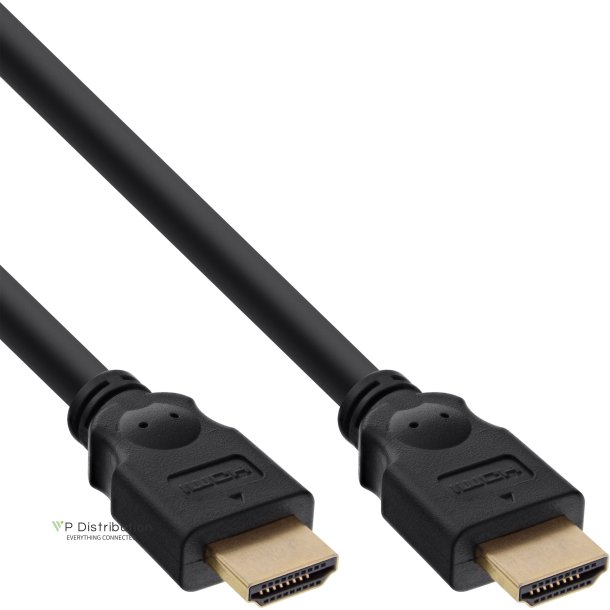 InLine&reg; HDMI High Speed Cable male to male gold plated black 0.5m