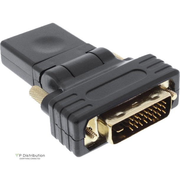 InLine HDMI to DVI Adapter HDMI female to DVI male flexible gold plated 4K2K