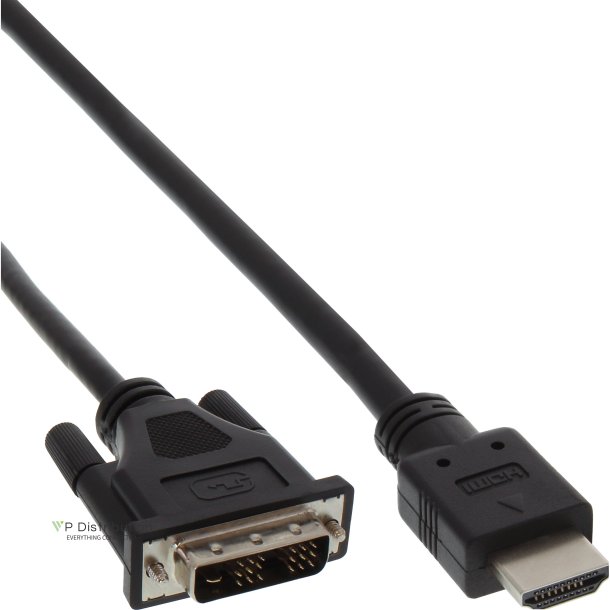 InLine&reg; HDMI-DVI Cable HDMI male to DVI male 18+1 black 0.5m