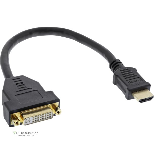 InLine&reg; HDMI-DVI Adapter HDMI A male to DVI female 0.2m