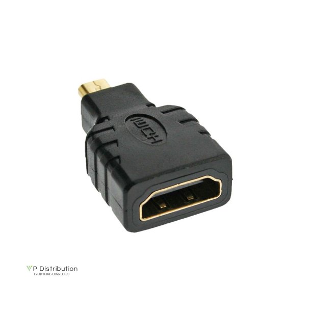 InLine HDMI Adapter HDMI A female to HDMI D male 4K/60Hz black/gold