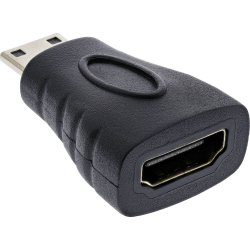 InLine HDMI Adapter HDMI A female to HDMI C male 4K/60Hz black/gold