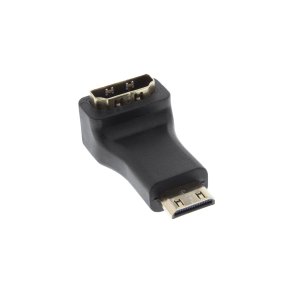 InLine HDMI Adapter Type A female to Type C male angled gold plated