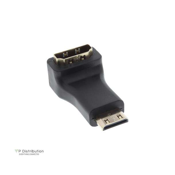 InLine&reg; HDMI Adapter Type A female to Type C male angled gold plated