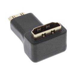 InLine HDMI Adapter Type A female to Type C male angled gold plated