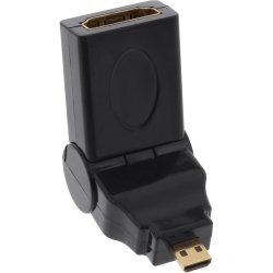 InLine HDMI Adapter Type A female to D male swing type gold plated