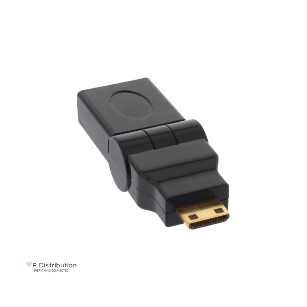 InLine&reg; HDMI Adapter HDMI A female to HDMI C male swing type gold plated