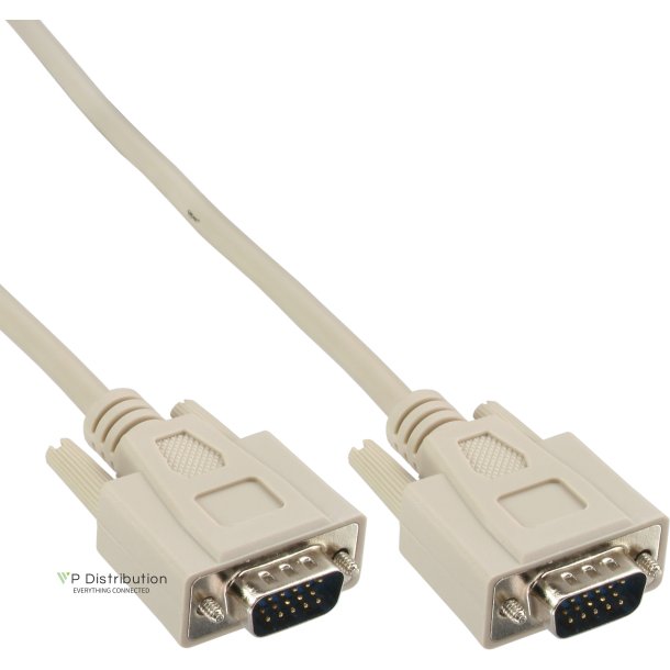 InLine&reg; VGA Cable 15 Pin HD male to male grey 2m