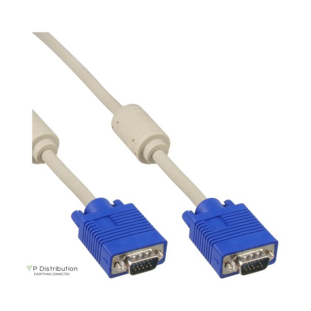 InLine S-VGA Cable 15 HD grey male to male 15m