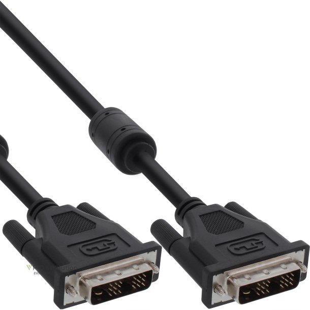 InLine&reg; DVI-D Cable 18+1 male to male Single Link 2 ferrite chokes 2m