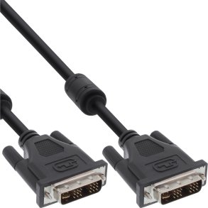 InLine® DVI-I Cable 18+5 male to male Single Link with 2 ferrite chokes 2m