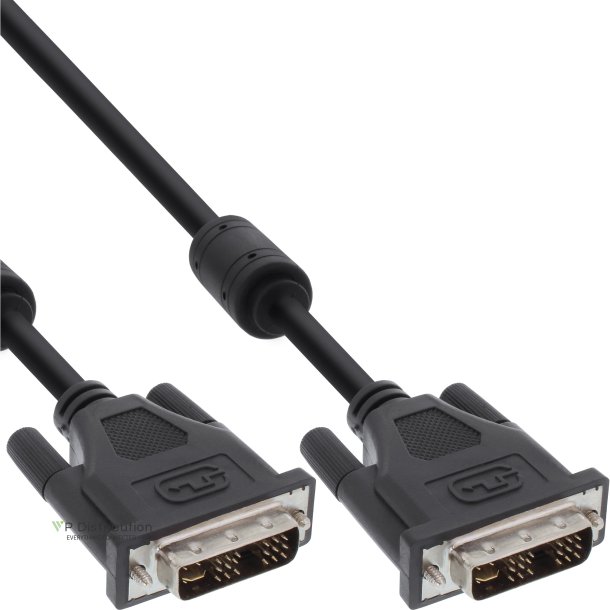 InLine&reg; DVI-I Cable 18+5 male to male Single Link with 2 ferrite chokes 2m