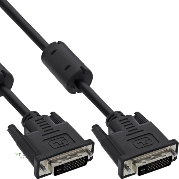 InLine&reg; DVI-D Cable 24+1 male to male Dual Link 2 ferrite chokes 2m