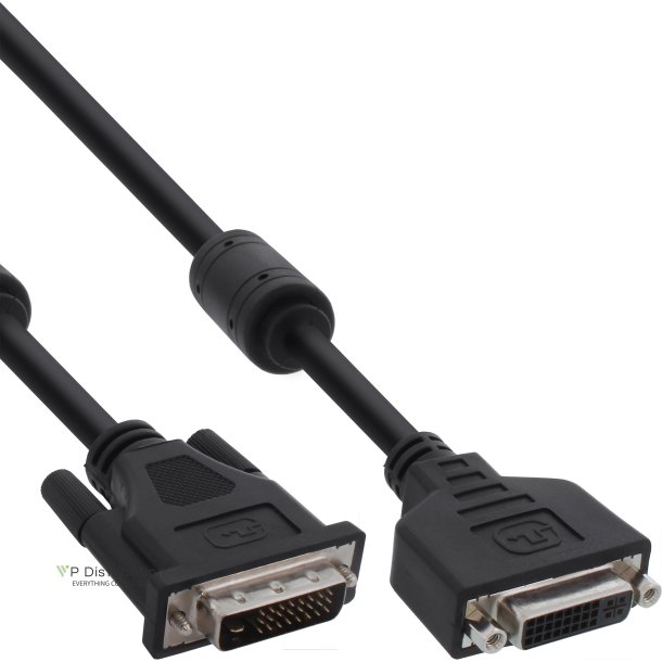 InLine&reg; DVI-D Cable 24+1 male to female Dual Link 2x ferrite choke 2m