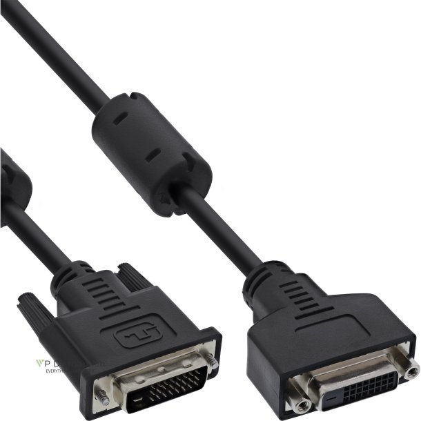 InLine&reg; DVI-D Cable 24+1 male to female Dual Link 2 ferrites black 5m