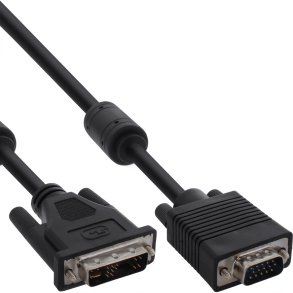 InLine® DVI-A Cable 12+5 male to 15 Pin HD male VGA 5m